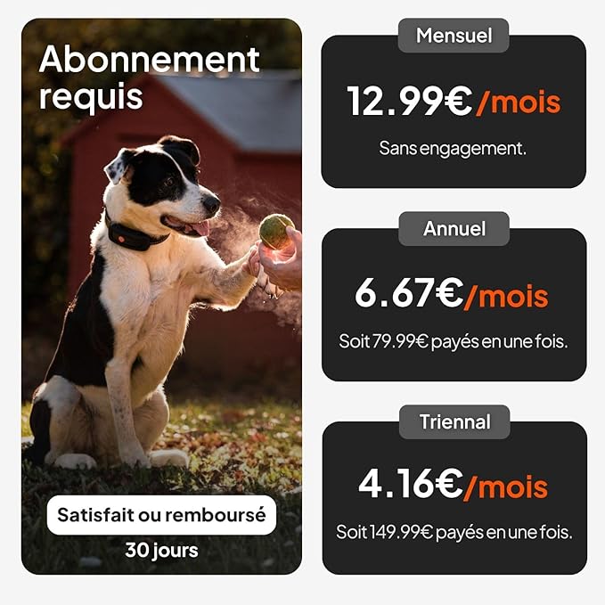 Weenect Dog XT - New GPS Collar for Dogs | XL Antenna | Waterproof | Ultra-Durable Integrated Julius-K9 Collar | Subscription Required