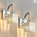 FDPBY Wall Sconces, Set of 2 Chrome Crystal Vanity Lights, Modern Wall Lamp for Bathroom, Hallway, and Makeup, Easy Installation