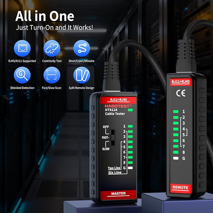 Network Ethernet Cable Tester for RJ11 RJ45 CAT5 CAT5E CAT6 CAT6A CAT7 - Image 3