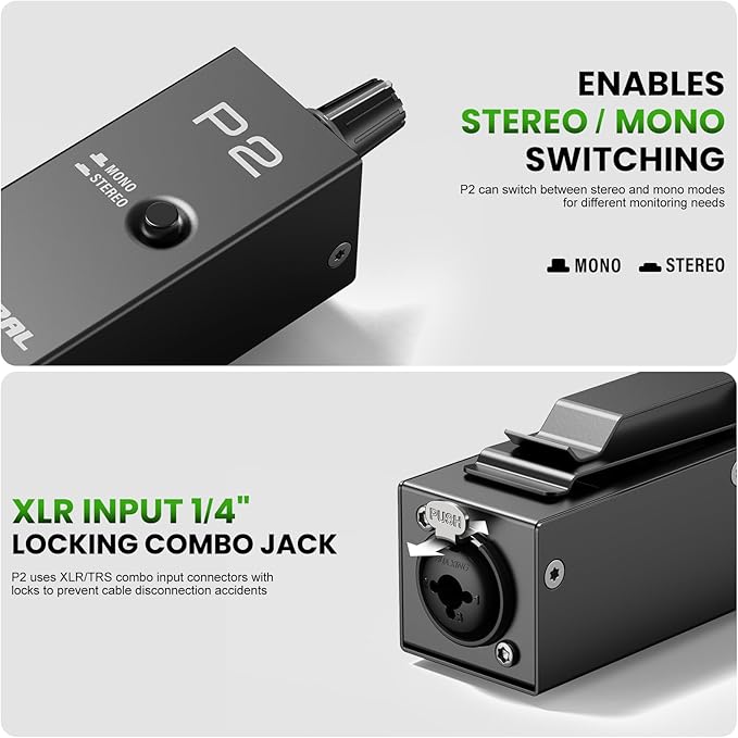 Riworal battey powered Portable Personal Amplifier Analog Headphone Amplifier Stereo Headphone Earphone Amp Volume Control Audio Booster with XLR and TRS Input 3.5mm Output Jack