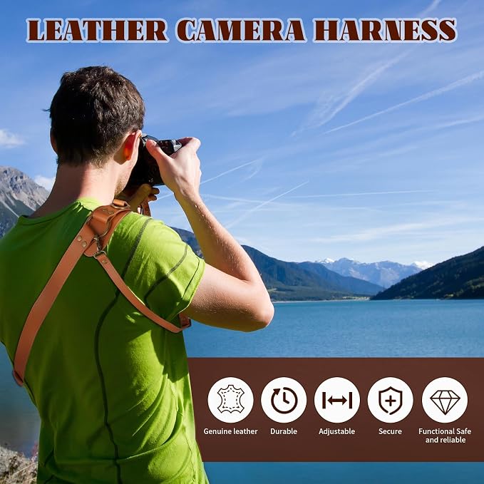 Leather Camera Harness for 1 Camera, Single Camera Strap for Photographers - Image 6