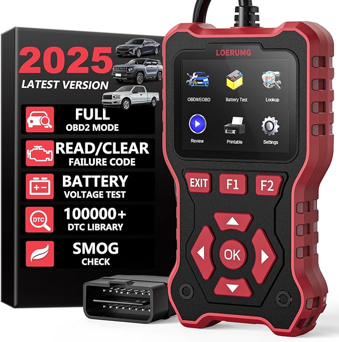 LOERUMG Professional OBD2 Scanner Diagnostic Tool Check Engine Code Reader EOBD/OBDII Scanner with Reset & I/M Readiness Auto Check Engine Enhanced Diagnostic OBD2 Scan Tool for Vehicles After 1996.