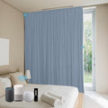 SmartWings Automatic Curtain Opener with Drapery, Motorized Vertical Blinds with Remote, Electric Closet Doors Sliding Panels Compatible with Alexa Google Homekit, 90% Blackout Sky Blue