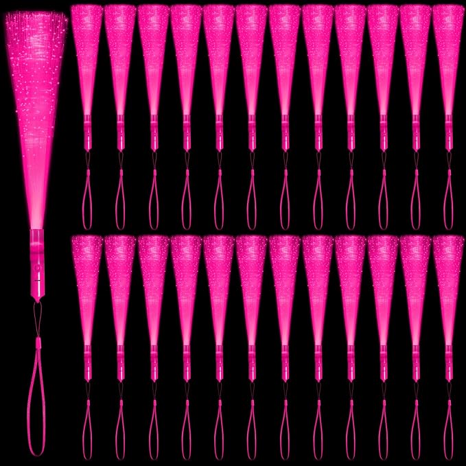 36 Pack Pink Glow Sticks Light Up Fiber Optic Stick Glow Wands Bulk by NUDALA