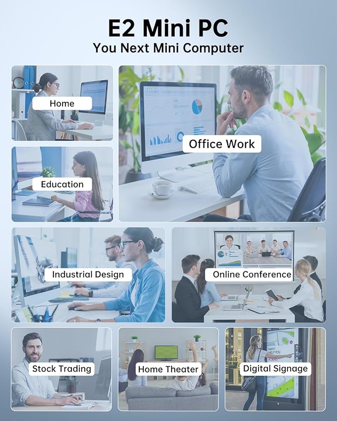 KAMRUI Essenx E2 Mini PC, 16GB RAM 1TB SSD Mini Computers,12th Alder Lake N95 (Beat N100, up to 3.4GHz) Micro PC, HDMI+DP1.4 Dual 4K UHD Small PC,Gigabit Ethernet,WiFi,BT,Home/Office Mini Desktop pc