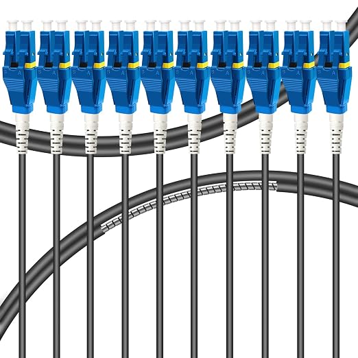 10-Pack - 2m Uniboot LC to LC Armored Fiber Patch Cable, Singlemode 9/125um by Bangun