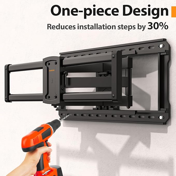 IWORKBOARD Full Motion 75 85 86 90 97'' TV Wall Mount Bracket, Loads 150 lbs Heavy Duty TV Mount, Swivel Tilt Extension Level, Complete Metal Bars & Wall Plate, up to 600x400mm VESA & 24'' Wood Studs