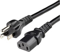 Amazon Basics PC Power Cord, 3 feet, AC Power Cord for Monitor, Computer, TV, 3 Prong, 18 AWG, 125 Volts, Black