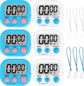 ZILLEEN Classroom Timer for Kids Teachers 6 Pack Digital Timers, Blue & White