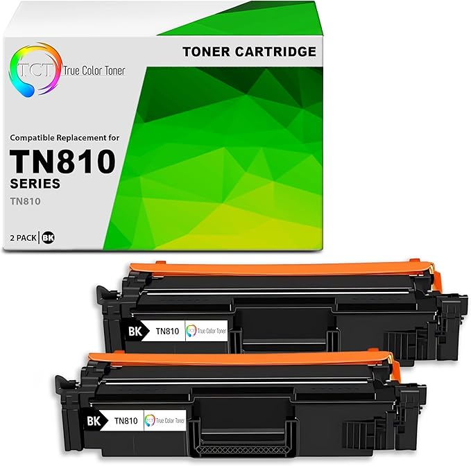 TCT TN810 Black Toner Cartridge 2 Pack - Premium Compatible Replacement for Brother TN810 TN-810 Black Works with Brother HL‐L9410CDN L9430CDN MFC‐L9610CDN L9630CDN Printers (9,000 Pages)