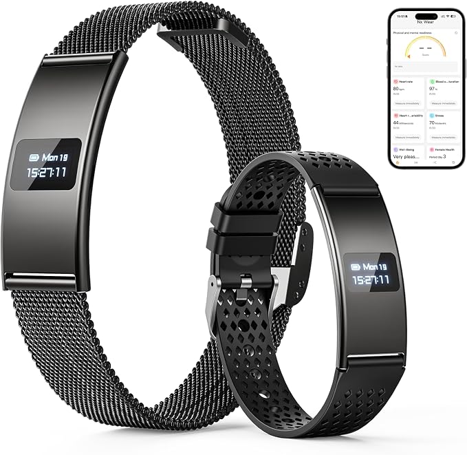 Smart Bracelet, Subscription-Free 24/7 Health Tracking, Heart Rate, HRV & Sleep by CCHEEN