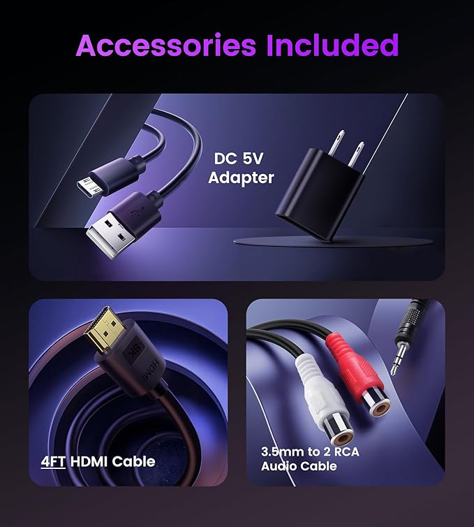 avedio links HDMI ARC/eARC Audio Extractor Converter 8K@60Hz 4K@120Hz, HDMI to Optical SPDIF + 3.5mm AUX Jack Stereo Audio Adapter Converter Splitter Inserter Support HDCP2.3 Digital PCM DTS 5.1