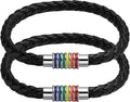 Nanafast Titanium Stainless Steel Rainbow LGBT Pride Bracelet Handmade Braided by Nanafast
