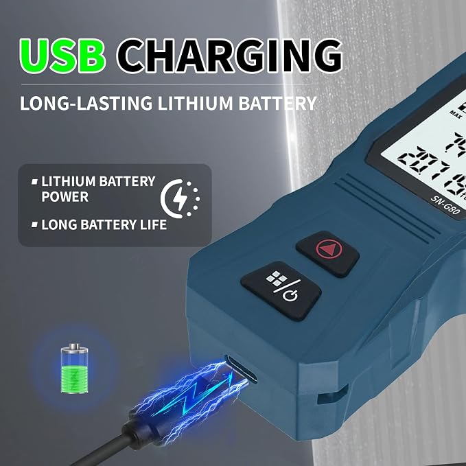 Mini Green Laser Distance Meter 262Ft – Rechargeable Digital Measuring Tool - Image 4