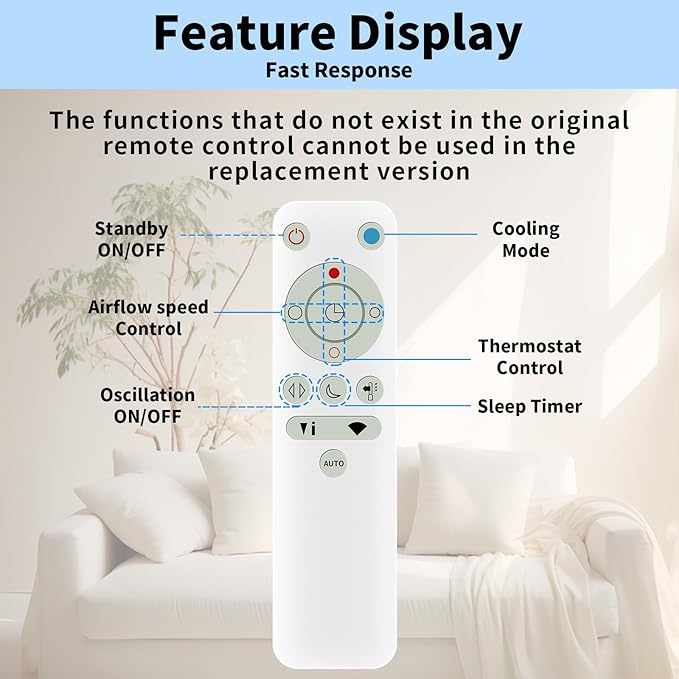 LUNOAOA Upgrade Glowing Remote Control Replacement No Setup for Dyson Fan TP04 DP04 Pure Cool Purifying Fan with Magnetic