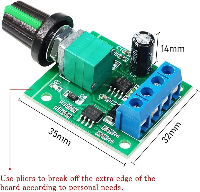 Gebildet 6pcs PWM Low Voltage Motor Speed Controller DC 1.8V/3V/5V/6V/12V 2A 1803BK 1803B Adjustable Driver Switch with Speed Control Knob