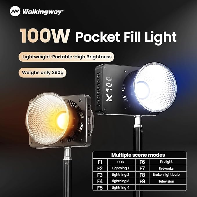 Walking Way Led 100W Video Camera Light Kit, 2800K-6800K Bi-Color Continuous - Image 2