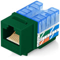 Everest 90° Angled RJ45 Cat5e Keystone Jacks 10-Pack in Green by EverestMediaSolutions