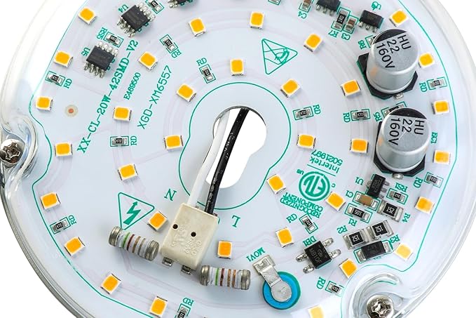 HAOLEDI 4'' 20W LED Ceiling Fan Light Retrofit Kit, Ceiling Light Replacement, LED Flush Mount Ceiling Light, Warm White 3000K 2400LM, 120V, ETL Listed CRI90 (Warm White 3000K)