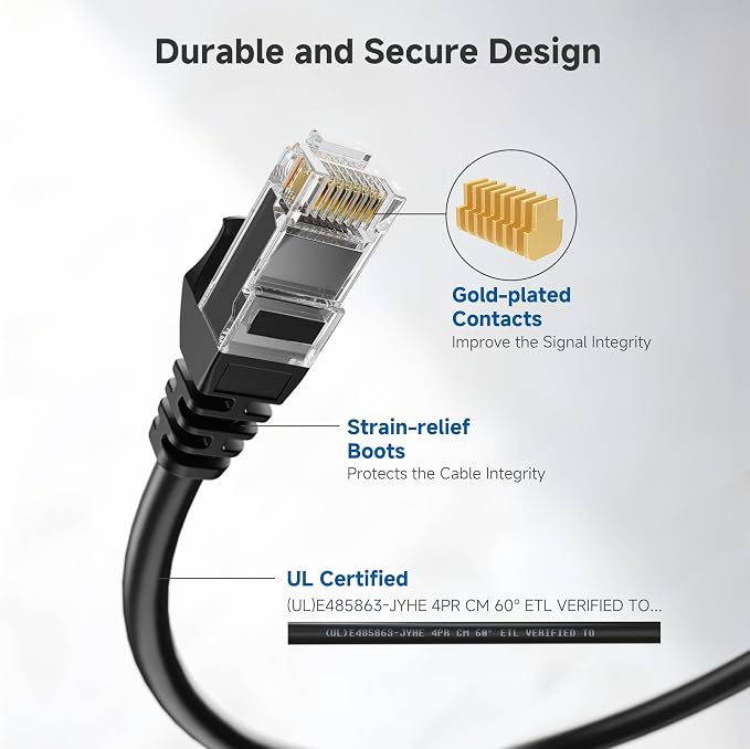 Cable Matters 1Gbps 8-Pack Snagless Short Cat 5e Ethernet Cable - 3ft - Image 3