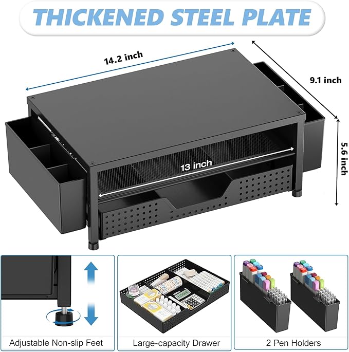 OPNICE Desk Organizers and Accessories, Computer Monitor Stand Riser - Image 6