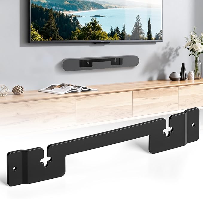 HEIWUKONG Ray Mount Compatible with Sonos Ray Wall Mount, Heavy Duty Rays TV Mount, Hidden Floating Design Soundbar Wall Bracket for Under/Above TV, Black