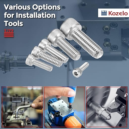 Kozelo 25pcs Socket Head Cap Screws - [M5-0.8 x 35mm] 304 Stainless Steel Allen Socket Drive for Electrical Motor 3D Printing Fan Engine Replacement Use, Silver