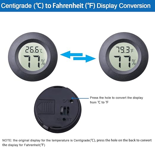 2-Pack Mini Hygrometer Thermometer Fahrenheit or Celsius Meter Digital LCD - Image 3