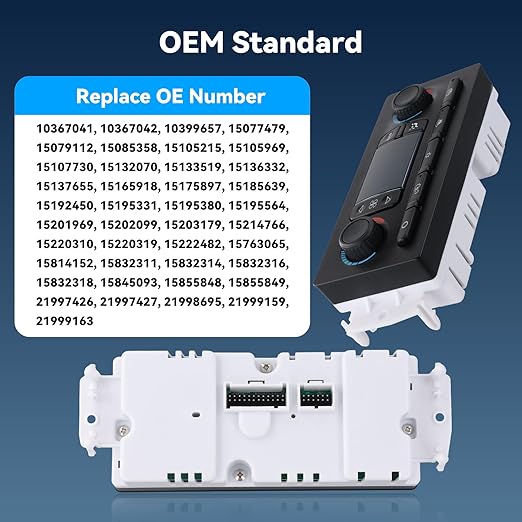 599-211XD A/C Heater Climate Control Module Panel Switch for 02-09 Chevy Silverado Suburban Tahoe Trailblazer Avalanche GMC Sierra Yukon Envoy Cadillac Escalade Rainier Hummer Bravada, OE# 10367041
