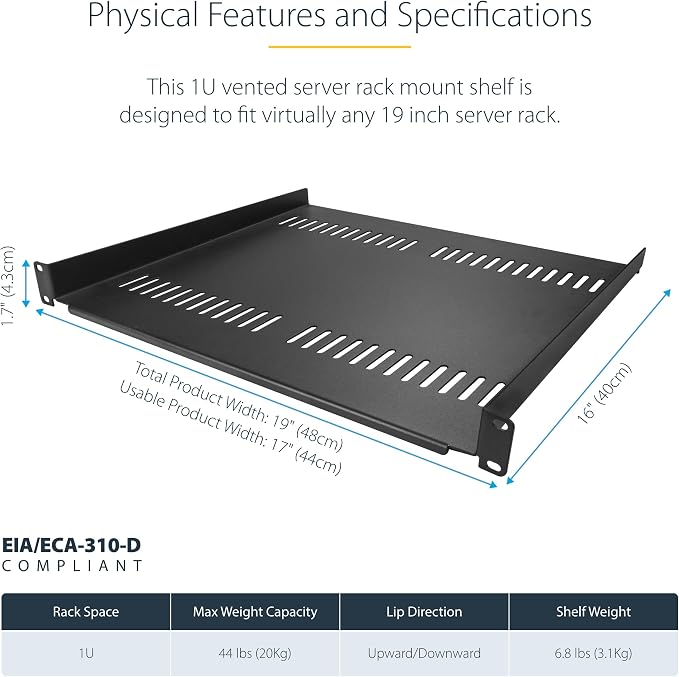 StarTech.com 1U Server Rack Shelf - Image 3