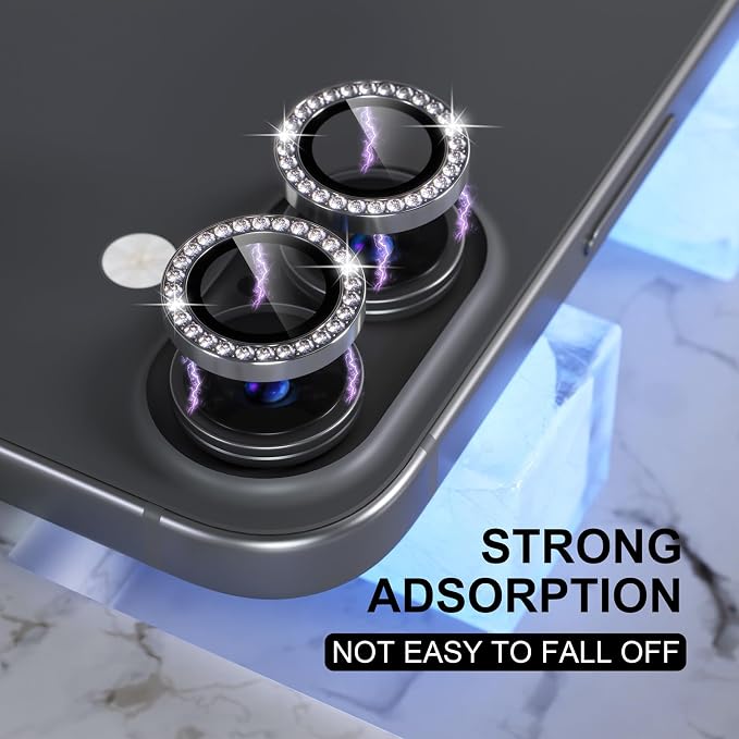 Choiche Compatible for iPhone 16 /iPhone 16 Plus Camera Lens Protector Bling - Image 6