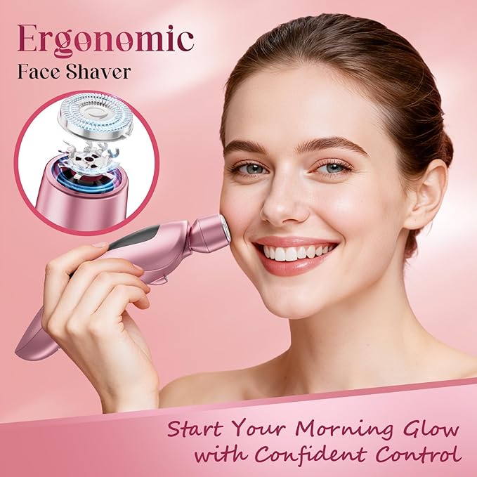 rategist Cordless Electric Razors for Women: Rechargeable Painless Bikini Trimmer for Body Hair - IPX7 Waterproof Shaver with LED Display for Face/Underarm/Leg Light Pink