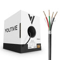 Voltive 18/4 Shielded Low Voltage Wire, Plenum CL3P, Black, 500ft - 18AWG, 4 Conductors, Overall Shield, Stranded Bare Copper, UL Listed - V-1264-2