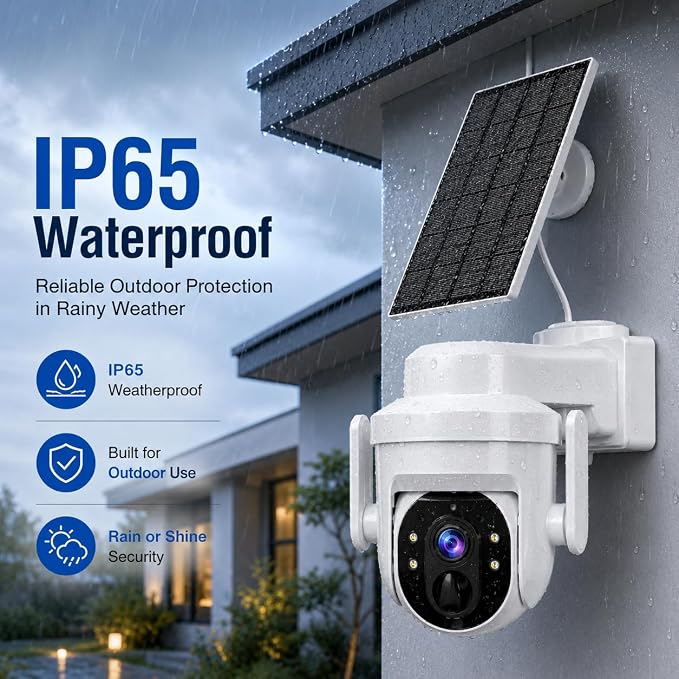 2K Solar Security Wireless Camera Outdoor, 2 Pack 2.4Ghz WiFi Battery Camera - Image 6