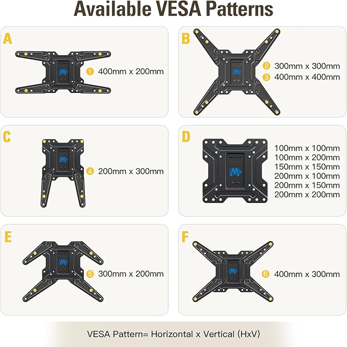 Mounting Dream TV Wall Mount Bracket for Most of 26-55 Inch LED, LCD, OLED and Plasma Flat Screen TV with Full Motion Swivel Articulating Arm up to VESA 400x400mm and 60 lbs, MD2393-MX