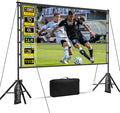 VntB 120 inch Projector Screen with Stand, Portable Outdoor Projection Screen Rear Front Movie Screen with Carry Bag Wrinkle-Free 16:9 4K Washable for Indoor Home Theater, Backyard Movie Night