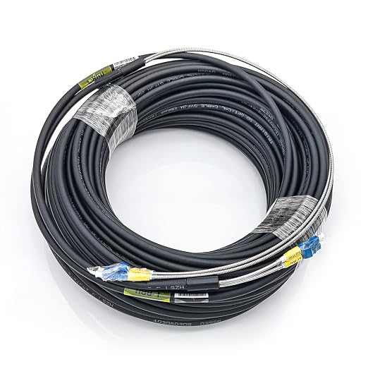 10Gtek 40 Meter LC to LC Outdoor Armored Fiber Patch Cable, Single Mode Duplex by 10Gtek