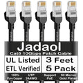 Jadaol Cat6 Ethernet Patch Cables 3ft 5-Pack, 10Gbps 24AWG Pure Copper RJ45 by Jadaol