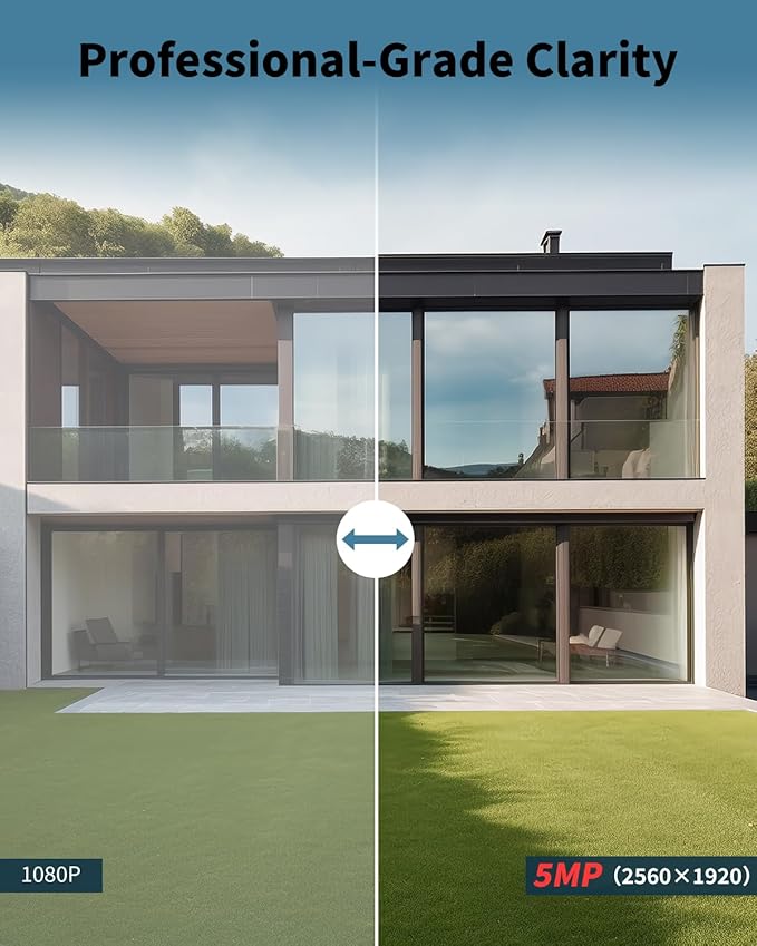 《122° Wide-Angle & Ultra 5MP Definition》Outdoor Wired Security Camera System - Image 4