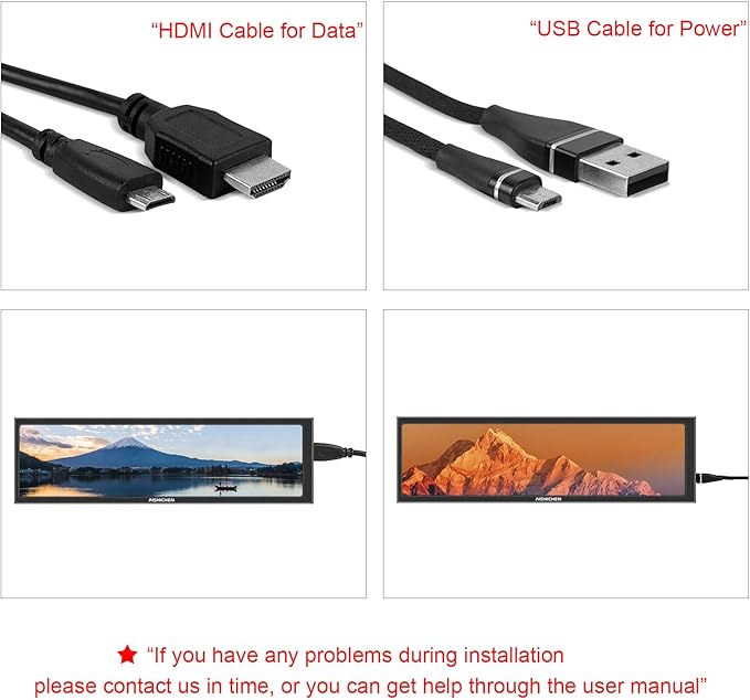 8.8 Inch PC Temperature Display, PC Sensor Panel Display, Computer Temp Monitor, IPS USB Mini Screen, AIDA64 CPU RAM DataTemperature Monitor for ARGB Computer Case Secondary Screen