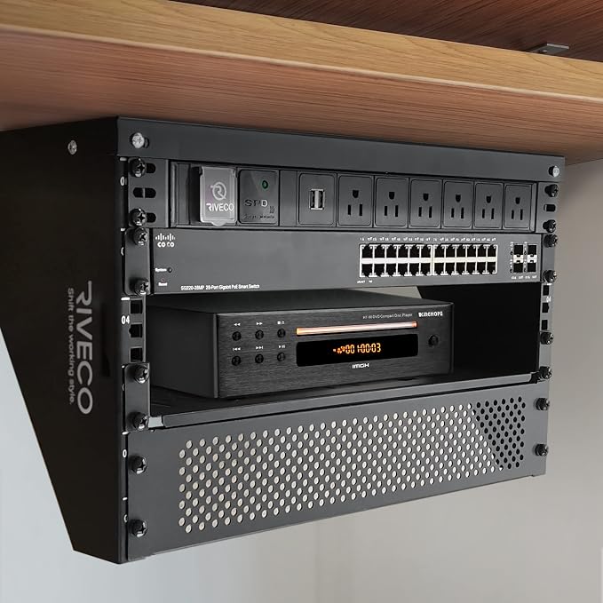 RIVECO 5U Wall Mount Vertical Rack Network Bracket Firm Constructed Easy - Image 5