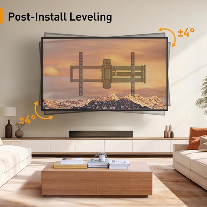 Perlegear Corner TV Wall Mount Long Arm TV Mount Bracket for 32-75 Inch TVs-Full Motion Wall Mount with 32.37” Extension & Swivel Articulating Arm & Tilt, MAX VESA 600x400mm, Holds up to 100 lbs