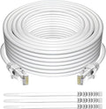 Adoreen Cat 6 Ethernet Cable 150 Ft-White, Outdoor & Indoor Snagless Long Round by Adoreen