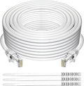 Adoreen Cat 6 Ethernet Cable 75 Ft-White, Outdoor & Indoor Snagless Long Round by Adoreen