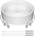 Adoreen Cat 6 Ethernet Cable 60 Ft-White, Outdoor & Indoor Snagless Long Round by Adoreen