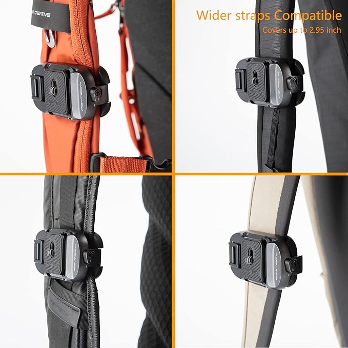 PGYTECH Beetle Camera Clip with Plate Quick Release System for Sony, Nikon, Fuji, DSLR Action Camera Backpack Cameras Strap Mount (for Camera)