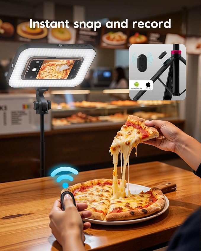 Tripod for iPhone with Light, Portable 15W Ring Light with Stand and Phone - Image 8
