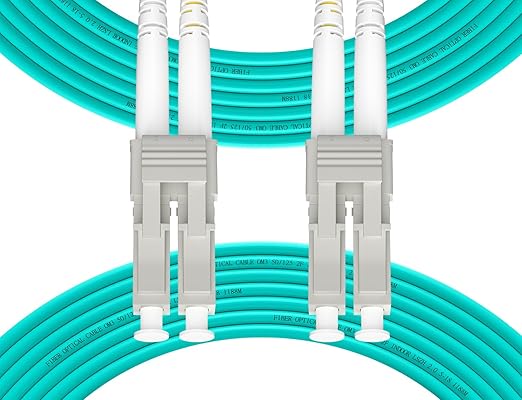 Fibergaga 1m(3ft) OM3 LC to LC Fiber Patch Cable,10GB/40GB Multimode Duplex 50/125µm 2.0mm Fiber Optic Cable Length Option: 0.5M(1.6ft)-100M(328ft)