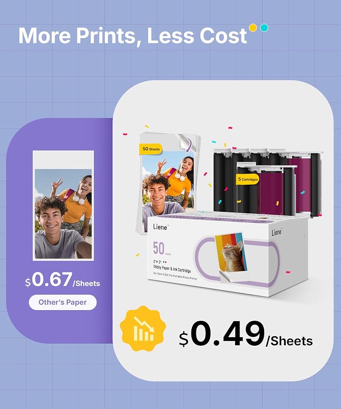 Liene Pearl N200 Pro Portable AI Photo Printer, Instant Mini Picture Printer - Image 2