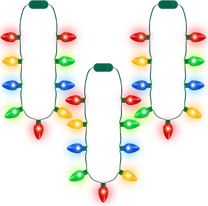 Blowata Christmas Light Necklace, Colorful Xmas Light up Decorations by Blowata